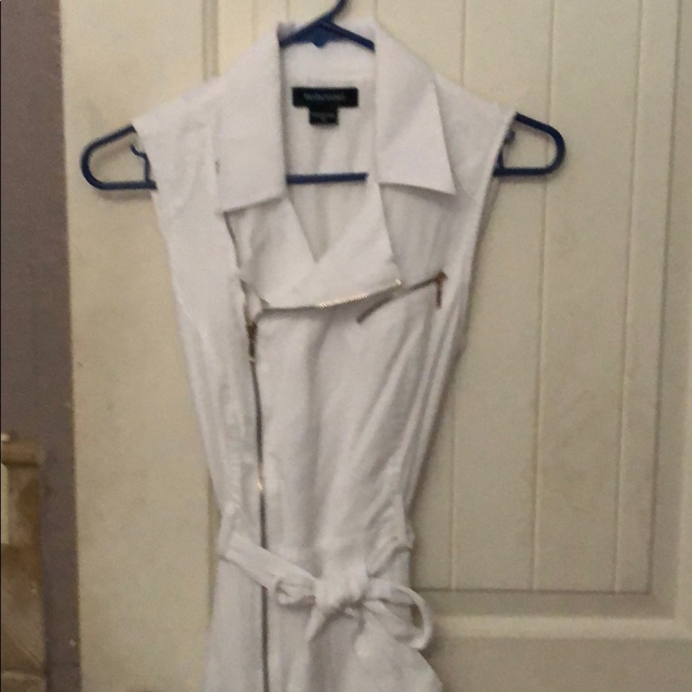 White Marciano zipper dress
